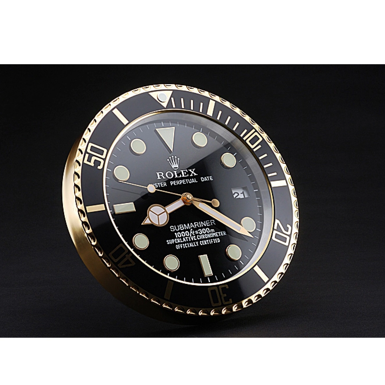 Aaa replica watch Clock Rolex Submariner Wall Black-Gold 622476 0726